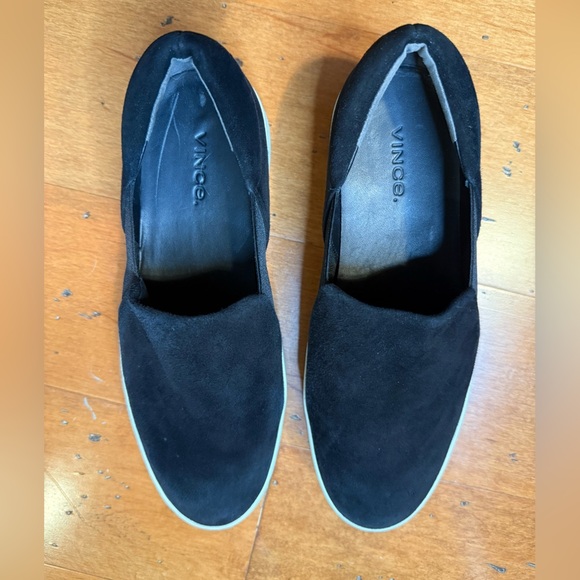 Vince Warren Slip On Platform Suede Sneakers in Black Size 6.5 - Picture 2 of 8